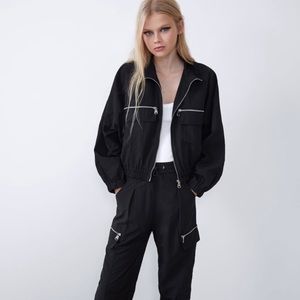 Black Zara cropped jacket